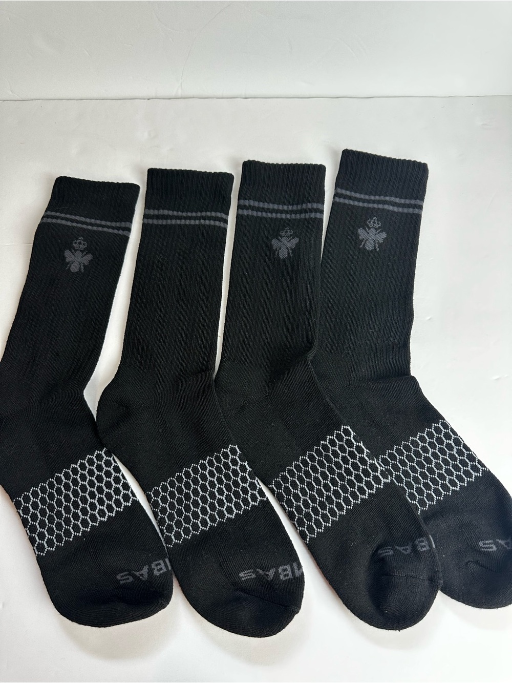 Bombas Honeycomb Calf Socks Men's Size 2 PAIRS Large Black gray